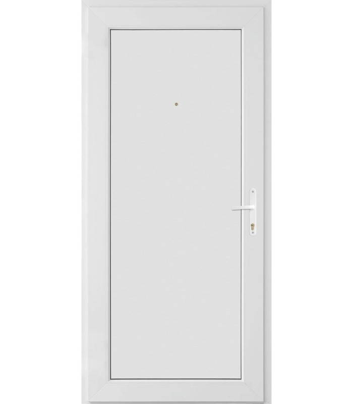 Porta Exterior PVC Painel Liso Branco Por Medida ESQUERDA
