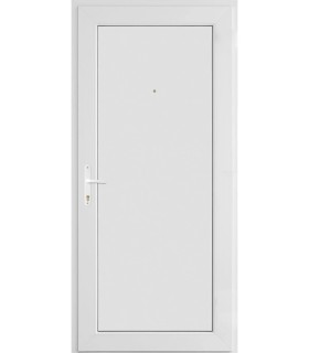 Porta Exterior PVC Painel Liso Branco Por Medida DIREITA
