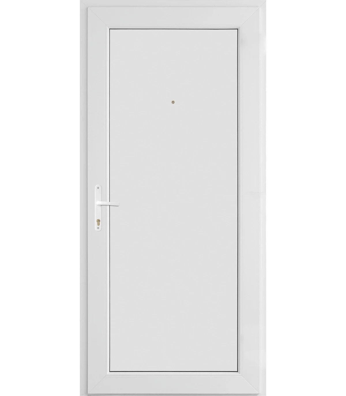 Porta Exterior PVC Painel Liso Branco Por Medida DIREITA