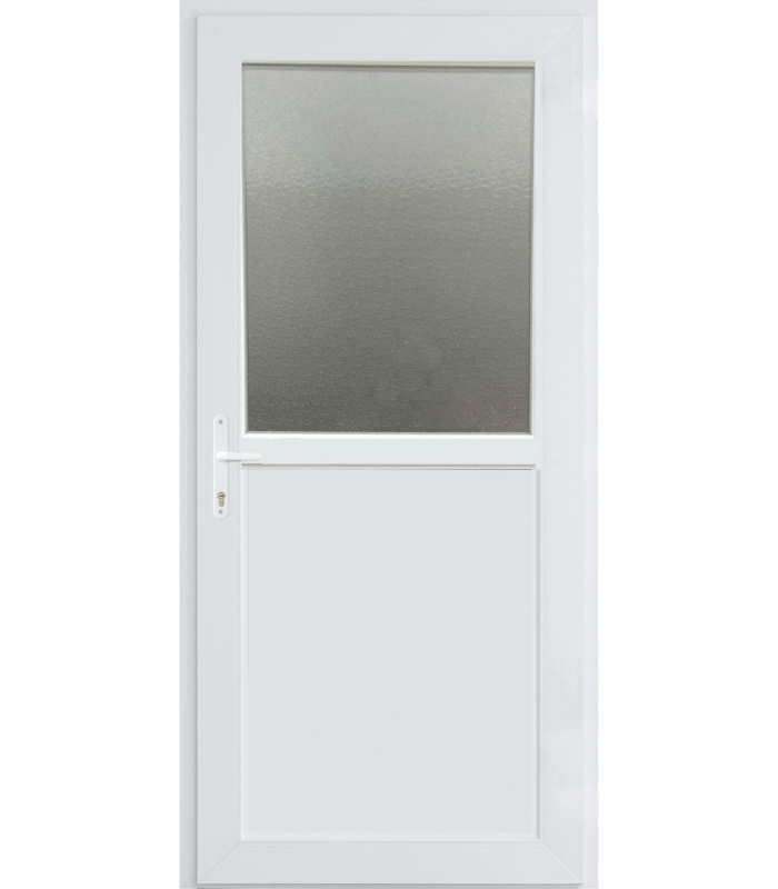 Porta Exterior PVC Meio Vidro Fosco Por Medida DIREITA