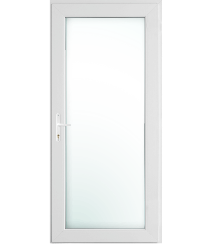 Porta Exterior PVC Por Medida Vidro Duplo Transparente DIREITA