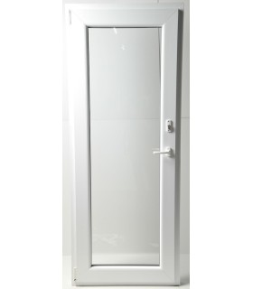Porta Janela PVC 80x200cm Oscilobatente ESQUERDA Chave e Puxador Interior e Exterior Vidro Duplo CANDO