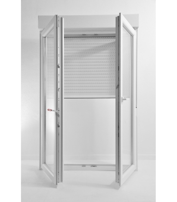 Porta Janela PVC Oscilobatente Por Medida com Estore Vidro Duplo ALUPLAST Classe A+
