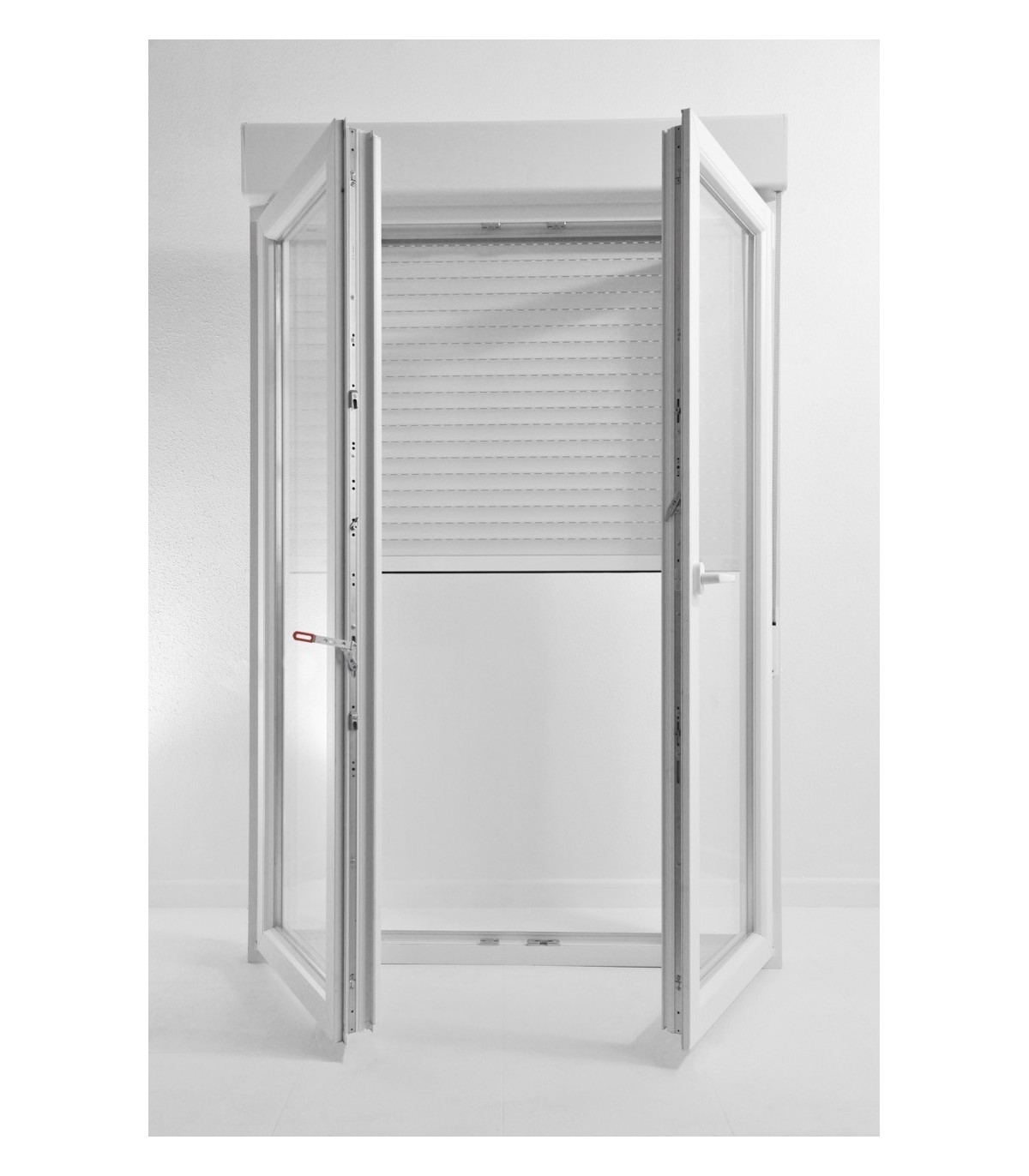 Porta Janela PVC Oscilobatente Por Medida com Estore Vidro Duplo ALUPLAST Classe A+
