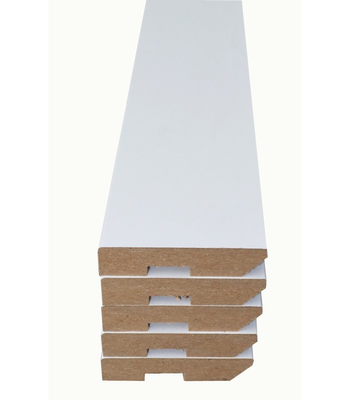 Rodapé MDF Branco 14x80mm 225cm - Pack de 5