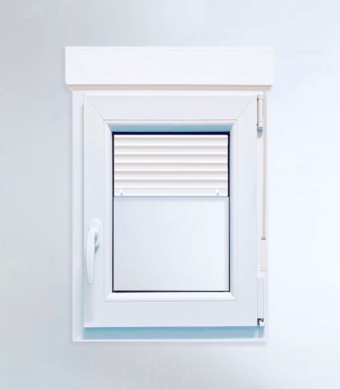 Janela PVC Oscilobatente Por Medida DIREITA com Estore Vidro Duplo ALUPLAST Classe A+