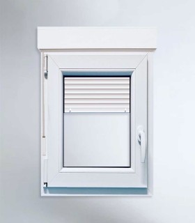 Janela PVC Oscilobatente Por Medida ESQUERDA com Estore Vidro Duplo ALUPLAST Classe A+