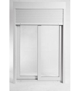 Janela de Correr PVC Por Medida com Estore 2 Folhas Vidro Duplo ALUPLAST Classe A+