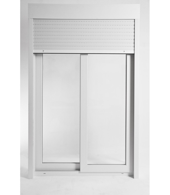 Janela de Correr PVC Por Medida com Estore 2 Folhas Vidro Duplo ALUPLAST Classe A+