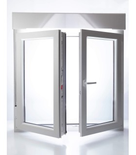 Janela PVC Oscilobatente Por Medida com Estore 2 Folhas Vidro Duplo ALUPLAST Classe A+