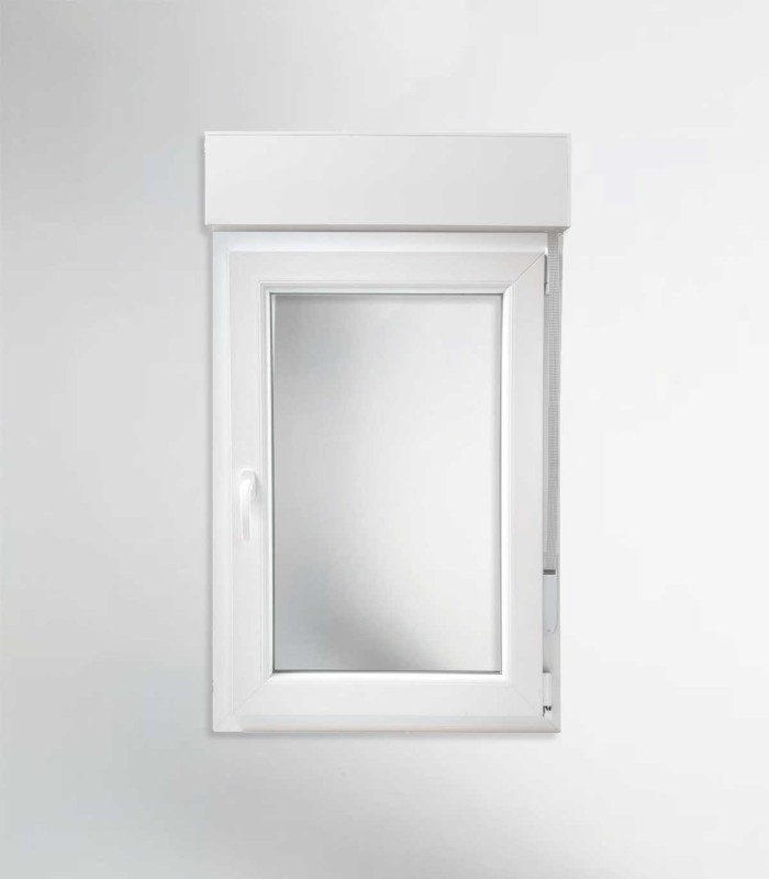 Janela PVC 75x117cm Oscilobatente DIREITA com Estore Vidro Duplo CANDO