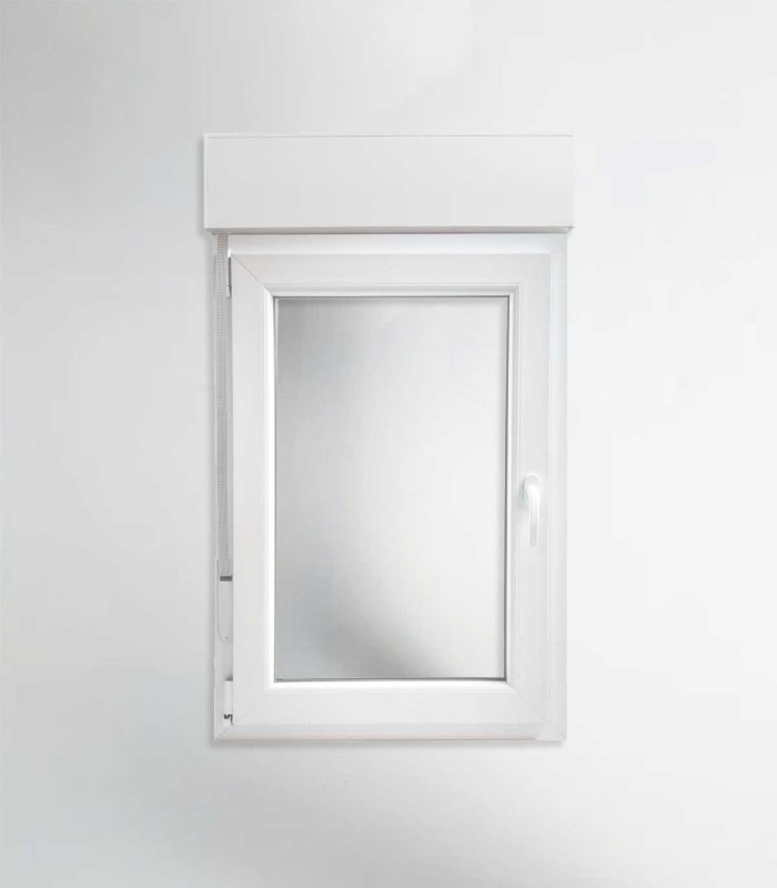Janela PVC 75x117cm Oscilobatente ESQUERDA com Estore Vidro Duplo CANDO