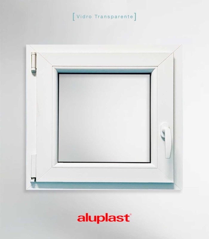 Janela PVC 50x50cm Oscilobatente ESQUERDA Vidro Duplo ALUPLAST
