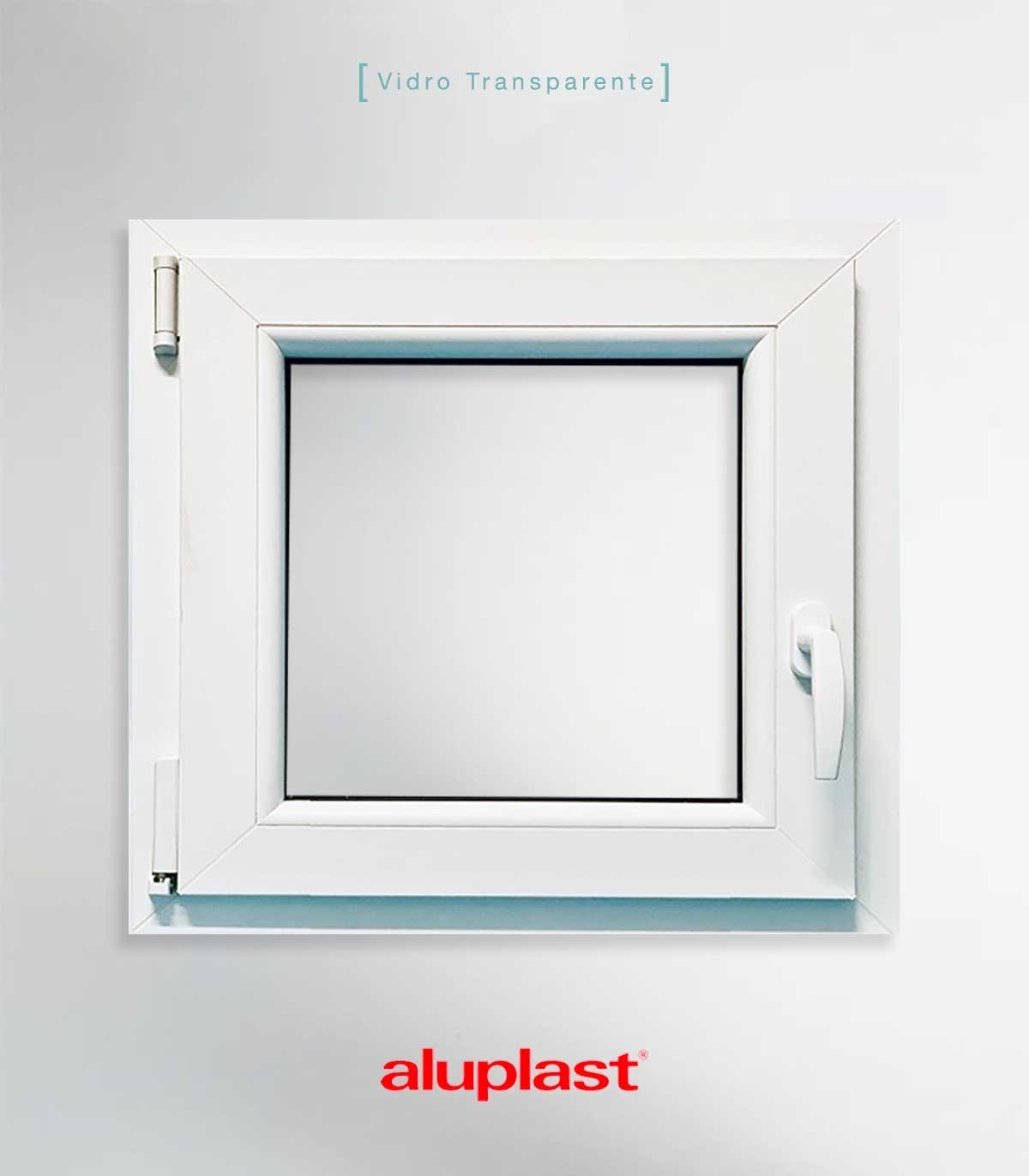 Janela PVC 50x50cm Oscilobatente ESQUERDA Vidro Duplo ALUPLAST