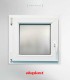 Janela PVC 50x50cm Oscilobatente ESQUERDA Vidro Duplo FOSCO LISO ALUPLAST
