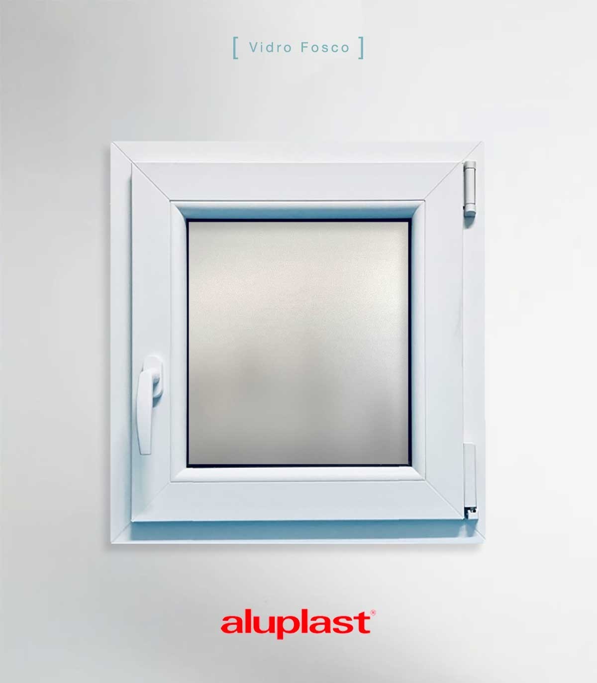 Janela PVC 50x60cm Oscilobatente DIREITA Vidro Duplo FOSCO LISO ALUPLAST