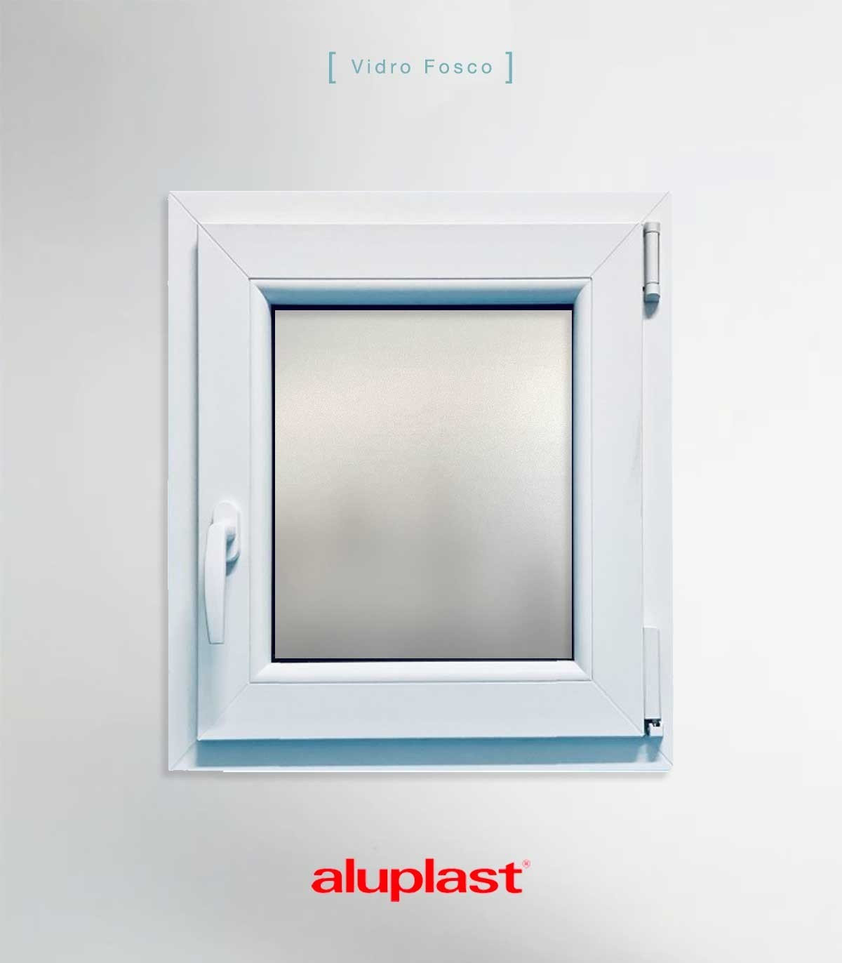 Janela PVC 50x70cm Oscilobatente DIREITA Vidro Duplo FOSCO LISO ALUPLAST