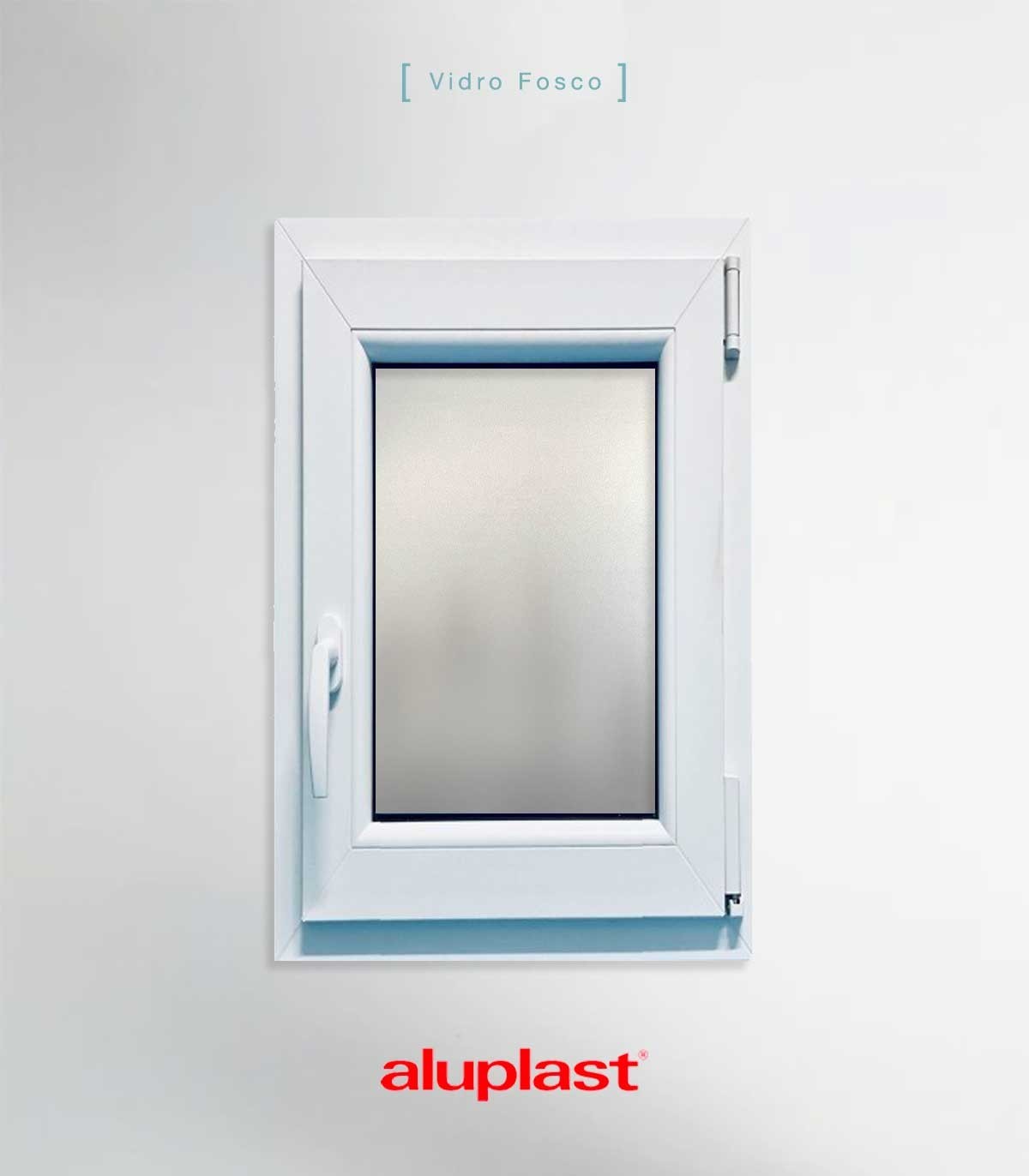 Janela PVC 50x100cm Oscilobatente DIREITA Vidro Duplo FOSCO LISO ALUPLAST