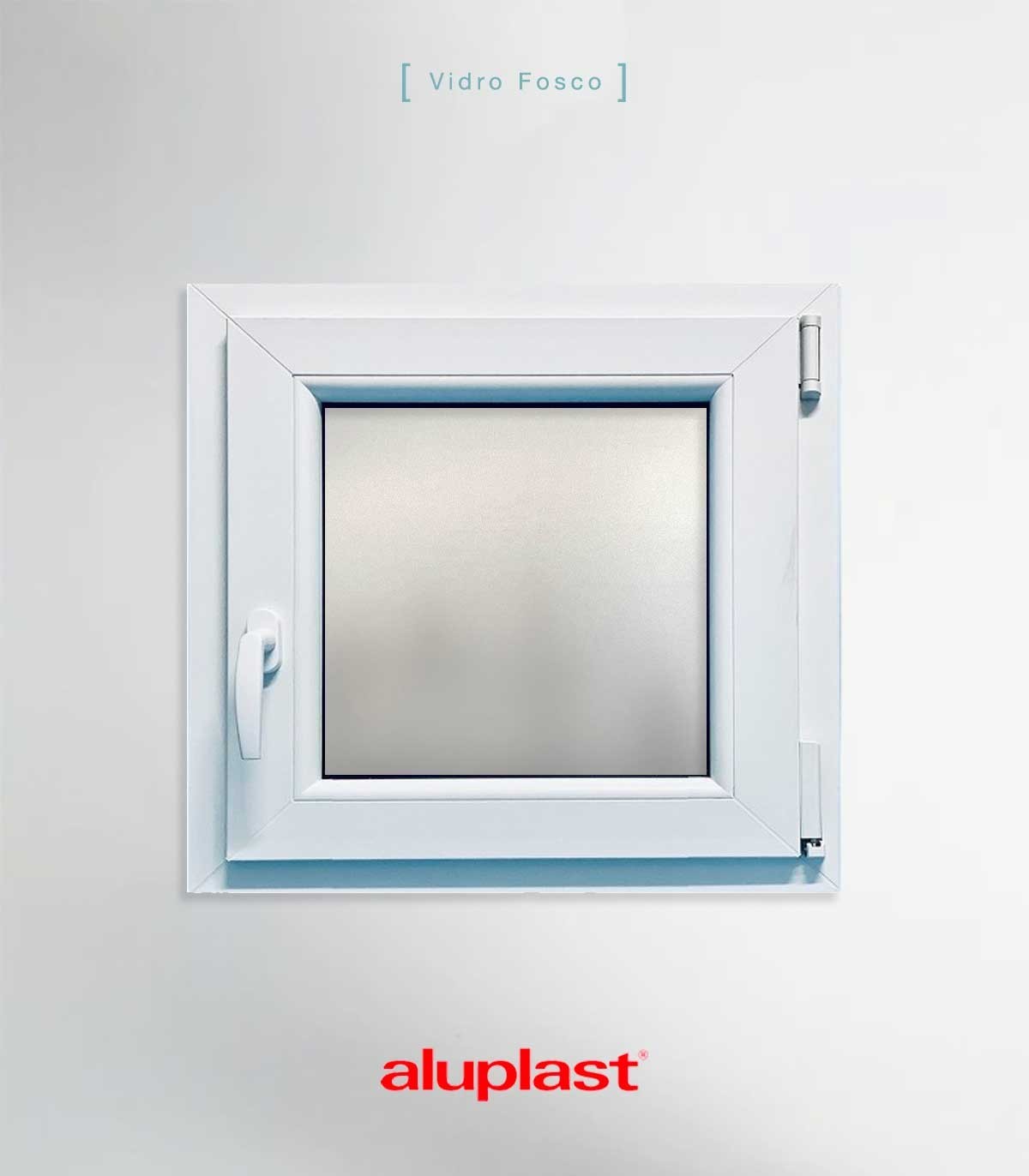 Janela PVC 60x60cm Oscilobatente DIREITA Vidro Duplo FOSCO LISO ALUPLAST