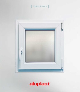 Janela PVC 60x70cm Oscilobatente DIREITA Vidro Duplo FOSCO LISO ALUPLAST