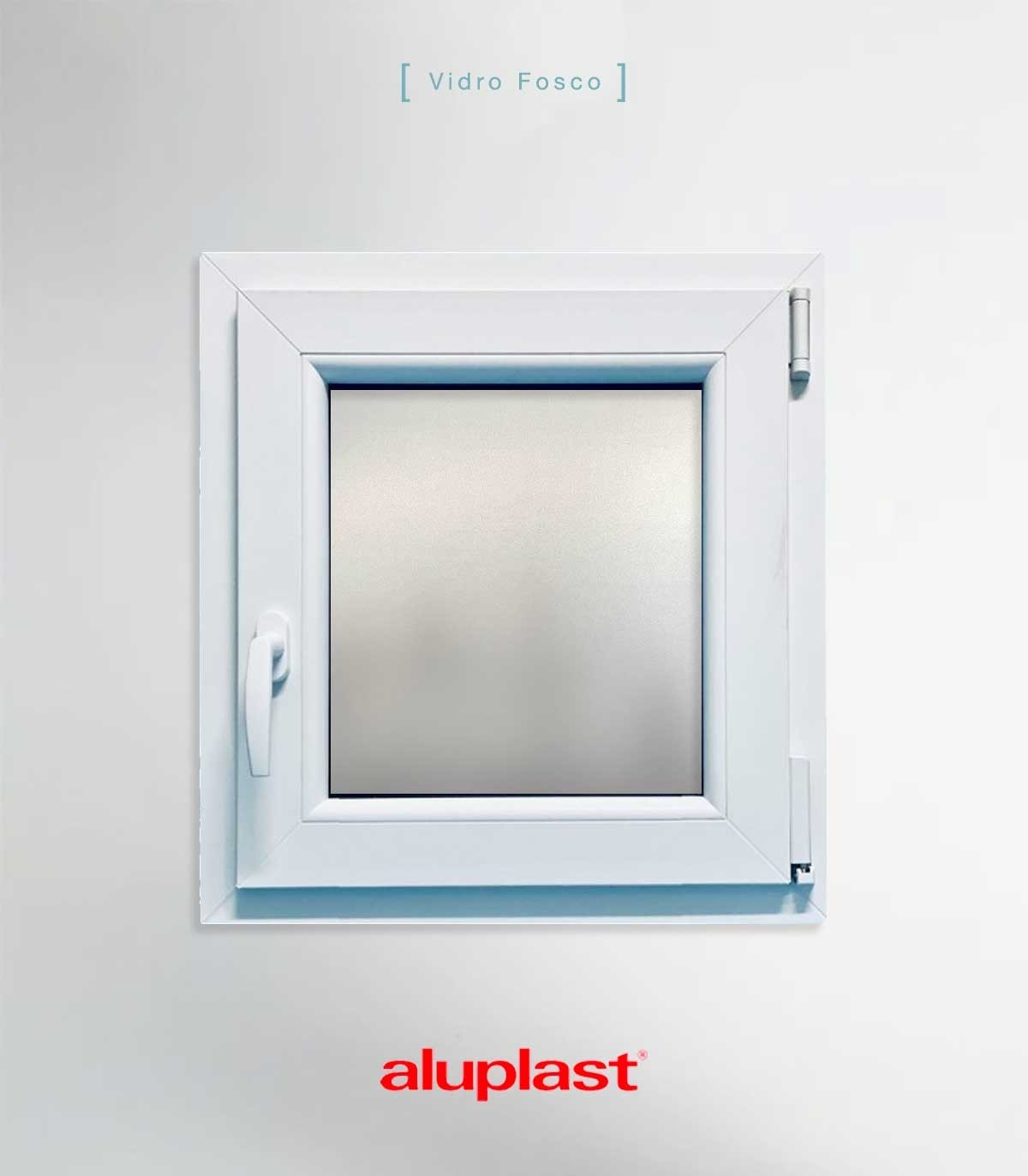 Janela PVC 60x70cm Oscilobatente DIREITA Vidro Duplo FOSCO LISO ALUPLAST