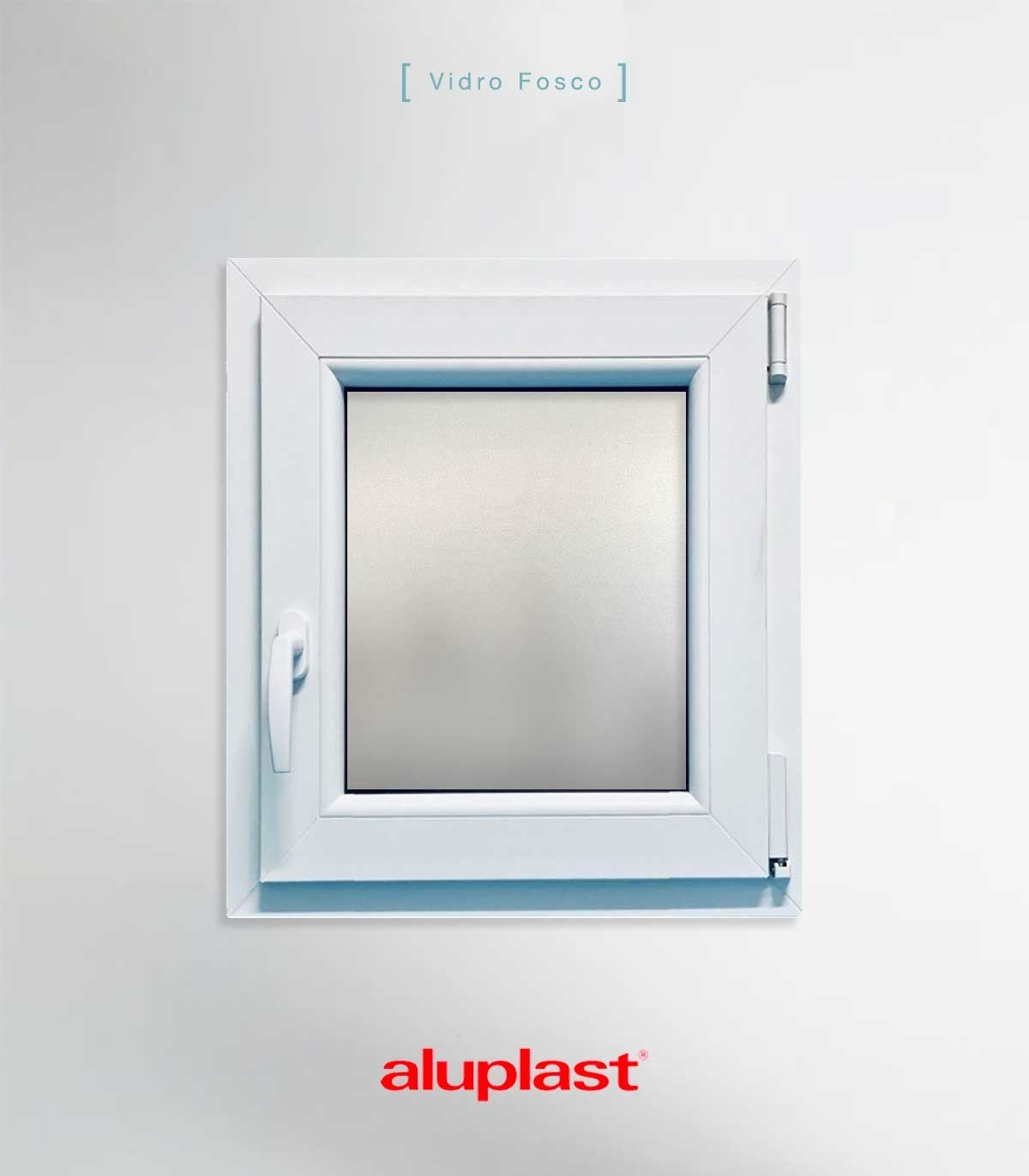 Janela PVC 60x80cm Oscilobatente DIREITA Vidro Duplo FOSCO LISO ALUPLAST