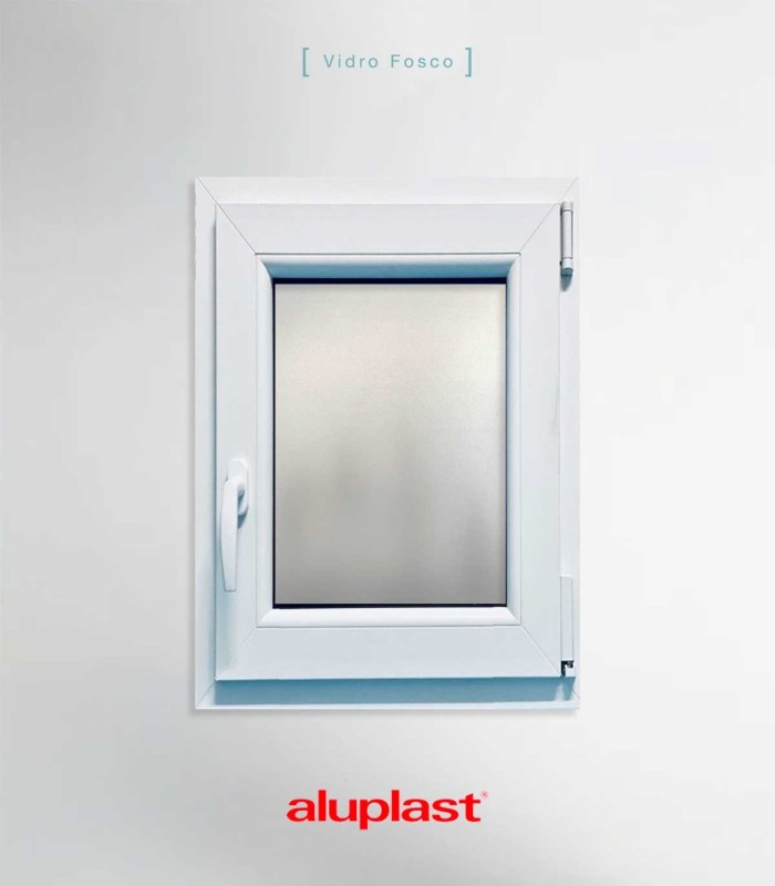 Janela PVC 70x100cm Oscilobatente DIREITA Vidro Duplo FOSCO LISO ALUPLAST