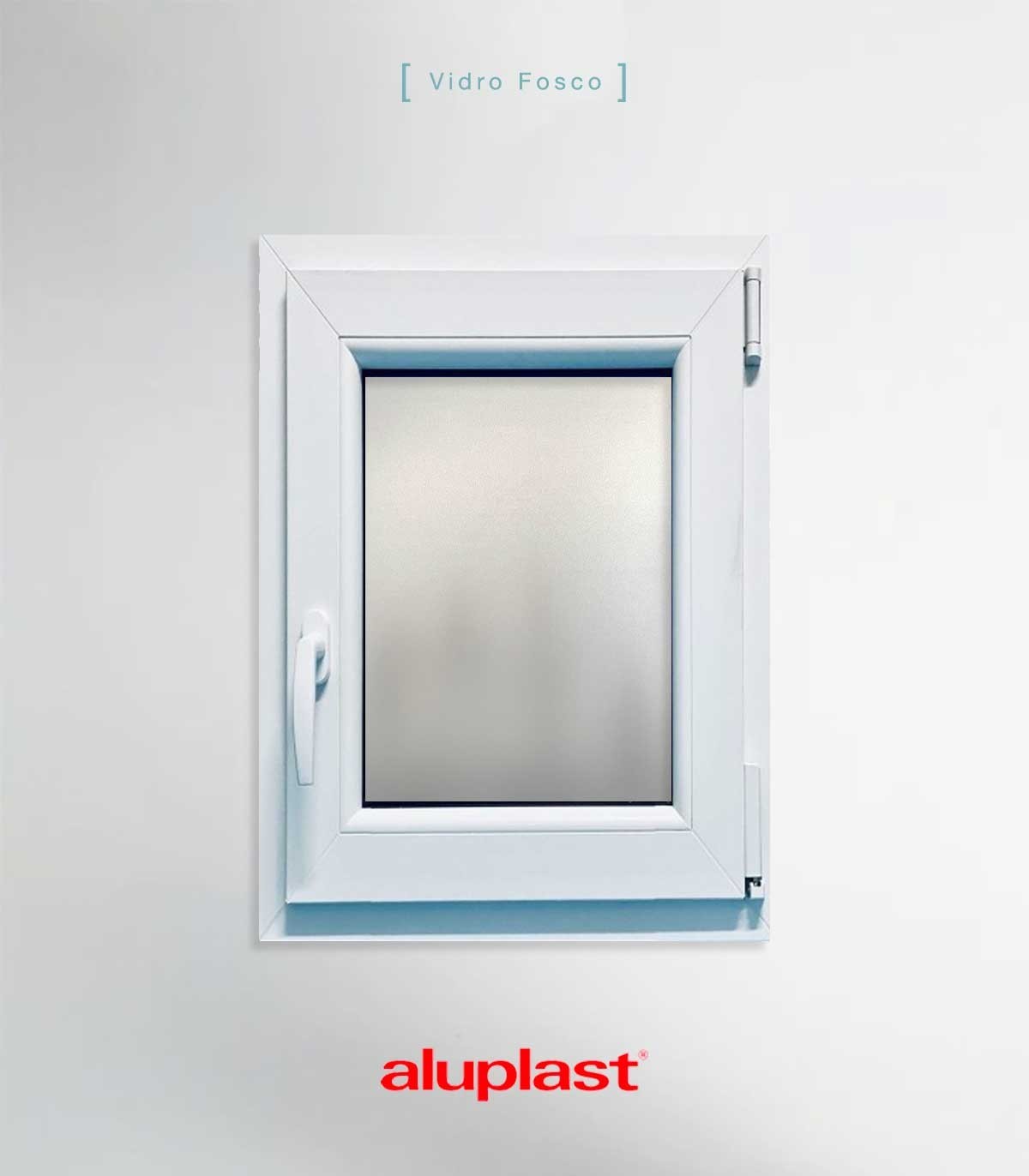 Janela PVC 70x100cm Oscilobatente DIREITA Vidro Duplo FOSCO LISO ALUPLAST