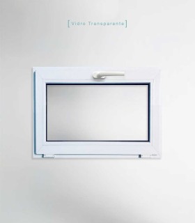 Janela PVC 80x50cm Basculante Vidro Duplo Perfil PROLINE
