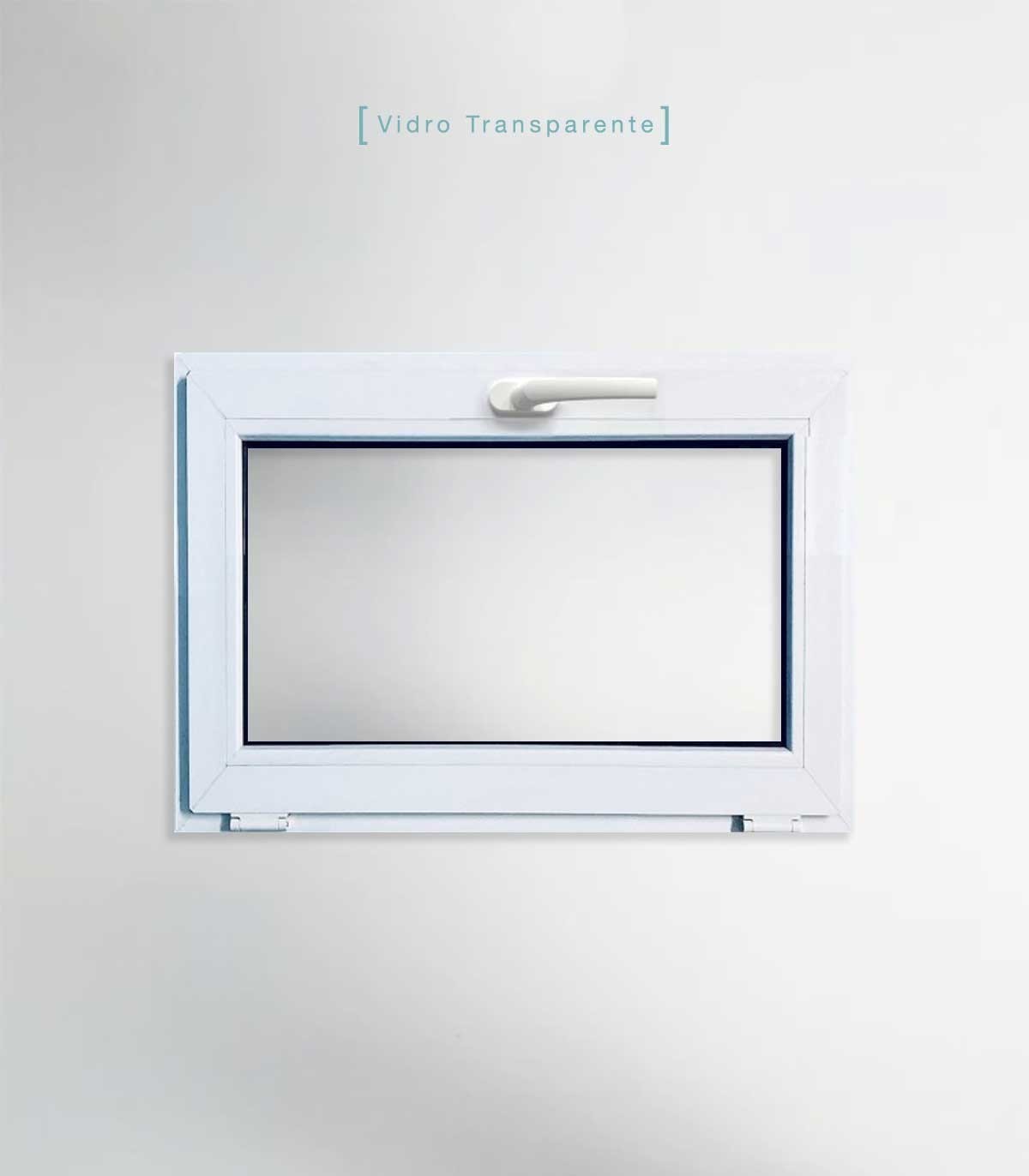 Janela PVC 80x50cm Basculante Vidro Duplo Perfil PROLINE