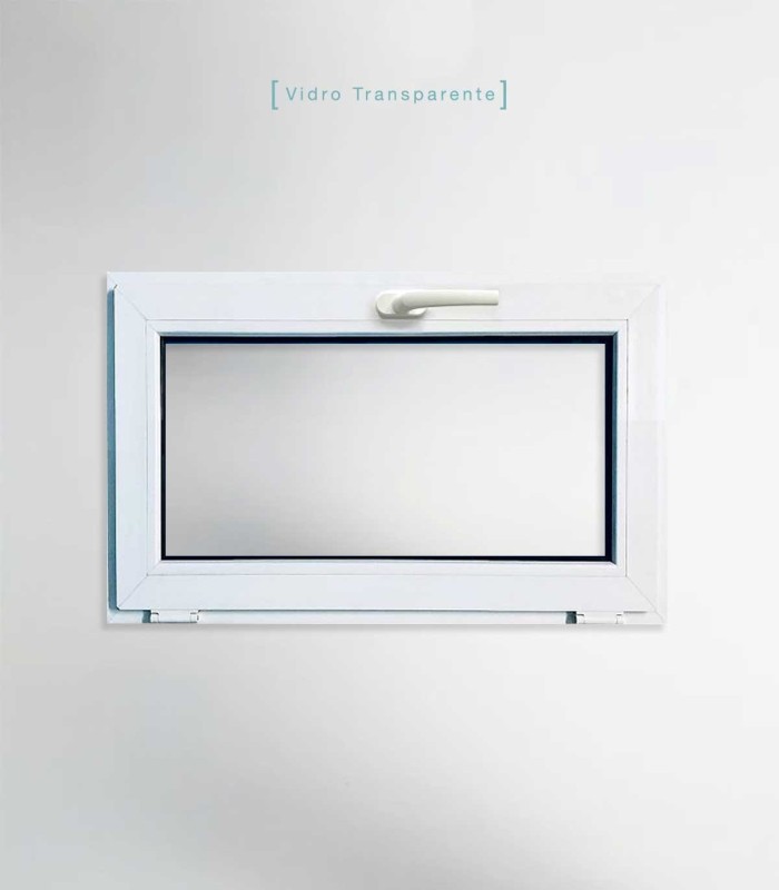 Janela PVC 100x50cm Basculante Vidro Duplo Perfil PROLINE