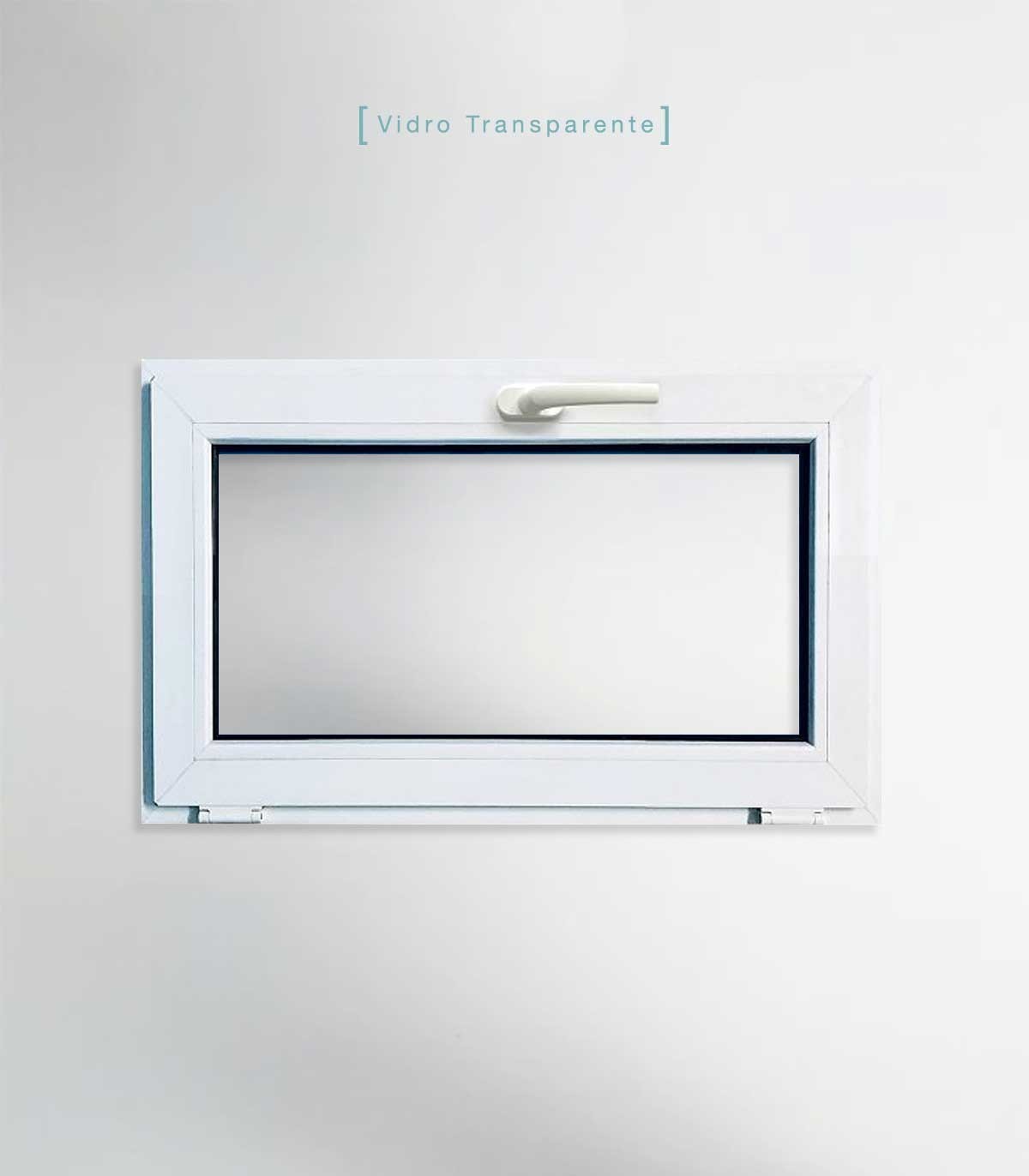 Janela PVC 100x50cm Basculante Vidro Duplo Perfil PROLINE