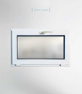Janela PVC 100x50cm Basculante Vidro Duplo FOSCO LISO Perfil PROLINE