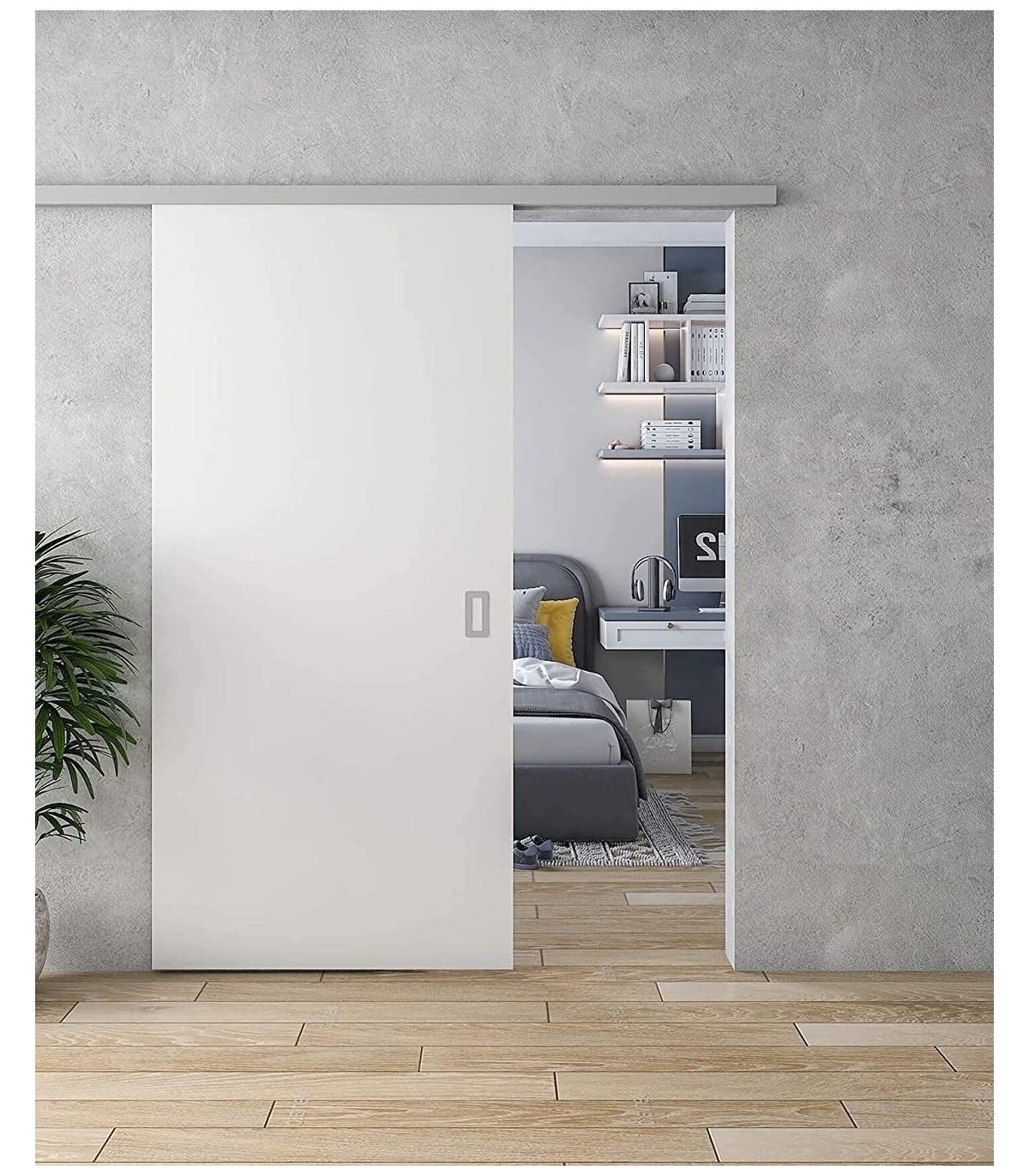 Porta de Correr 200x90cm com Primário e Ferragens