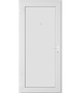 Porta Exterior PVC Painel Liso Branco 98x208cm ESQUERDA