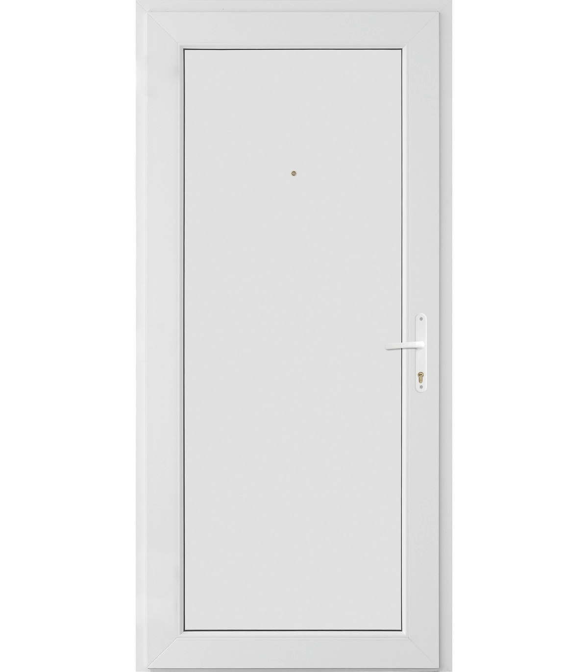 Porta Exterior PVC Painel Liso Branco 98x208cm ESQUERDA