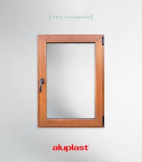 Janela PVC 80x100cm Oscilobatente DIREITA Carvalho Dourado Vidro Duplo ALUPLAST