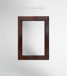 Janela PVC 70x100cm Oscilobatente DIREITA Nogueira Vidro Duplo