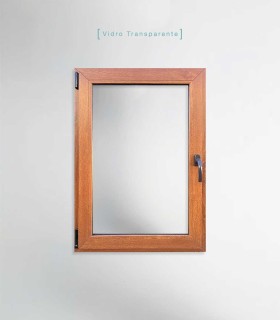 Janela PVC 70x100cm Oscilobatente ESQUERDA Carvalho Dourado Vidro Duplo