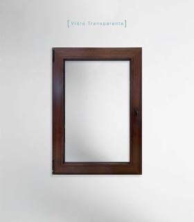 Janela PVC 70x100cm Oscilobatente ESQUERDA Nogueira Vidro Duplo