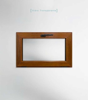 Janela PVC 80x50cm Basculante Carvalho Dourado Vidro Duplo