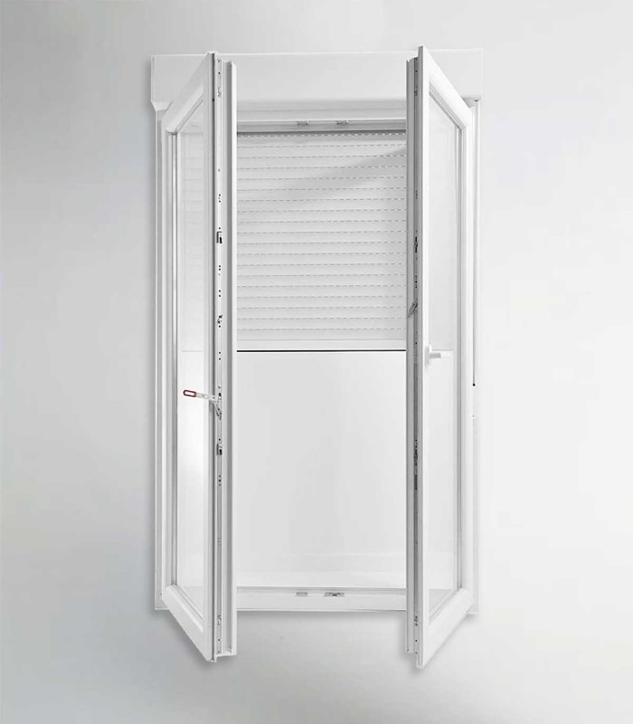 Porta Janela PVC Oscilobatente 120x218,5cm com Estore Vidro Duplo ALUPLAST Fabrico Especial