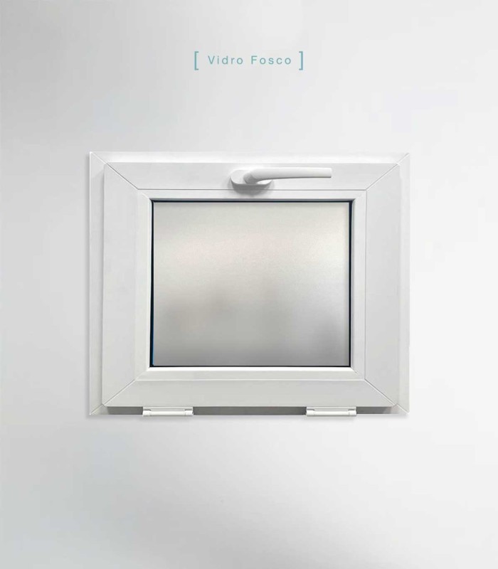 Janela PVC 60x40cm Basculante Vidro Duplo FOSCO LISO