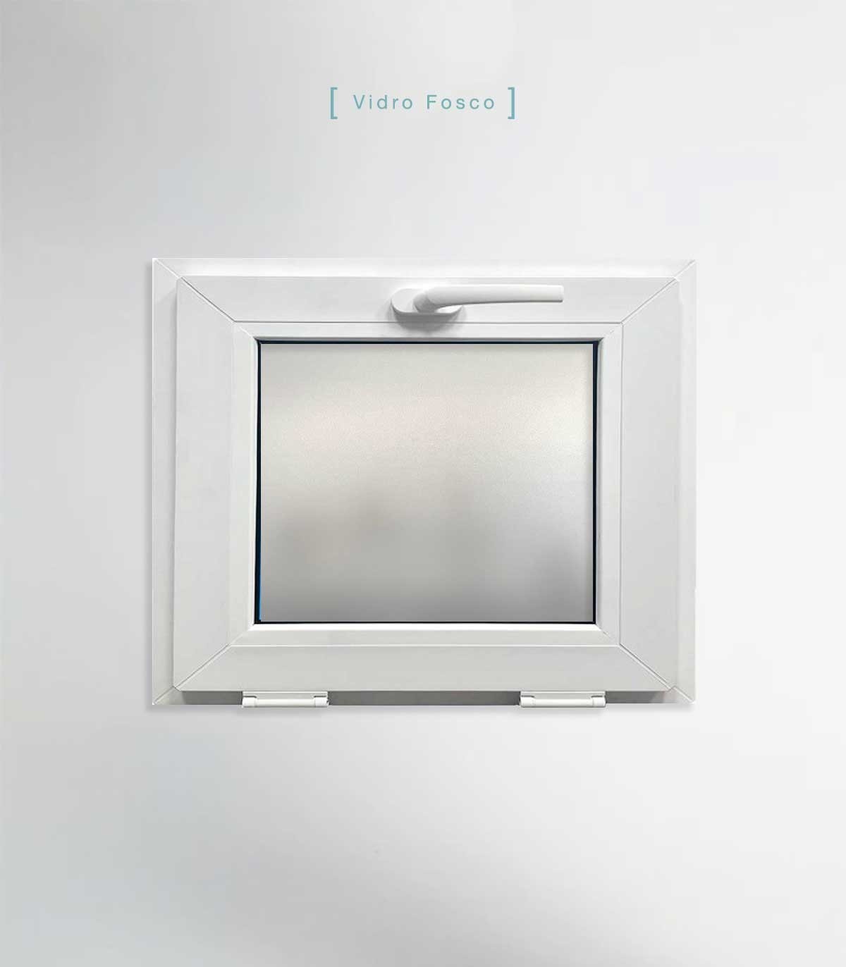 Janela PVC 60x40cm Basculante Vidro Duplo FOSCO LISO