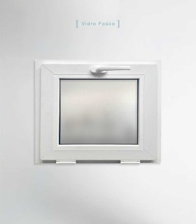 Janela PVC 50x40cm Basculante Vidro Duplo FOSCO LISO