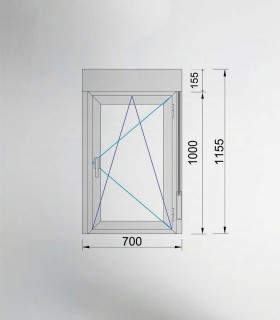 Janela PVC 70x115,5cm Oscilobatente DIREITA com Estore Vidro Duplo ALUPLAST