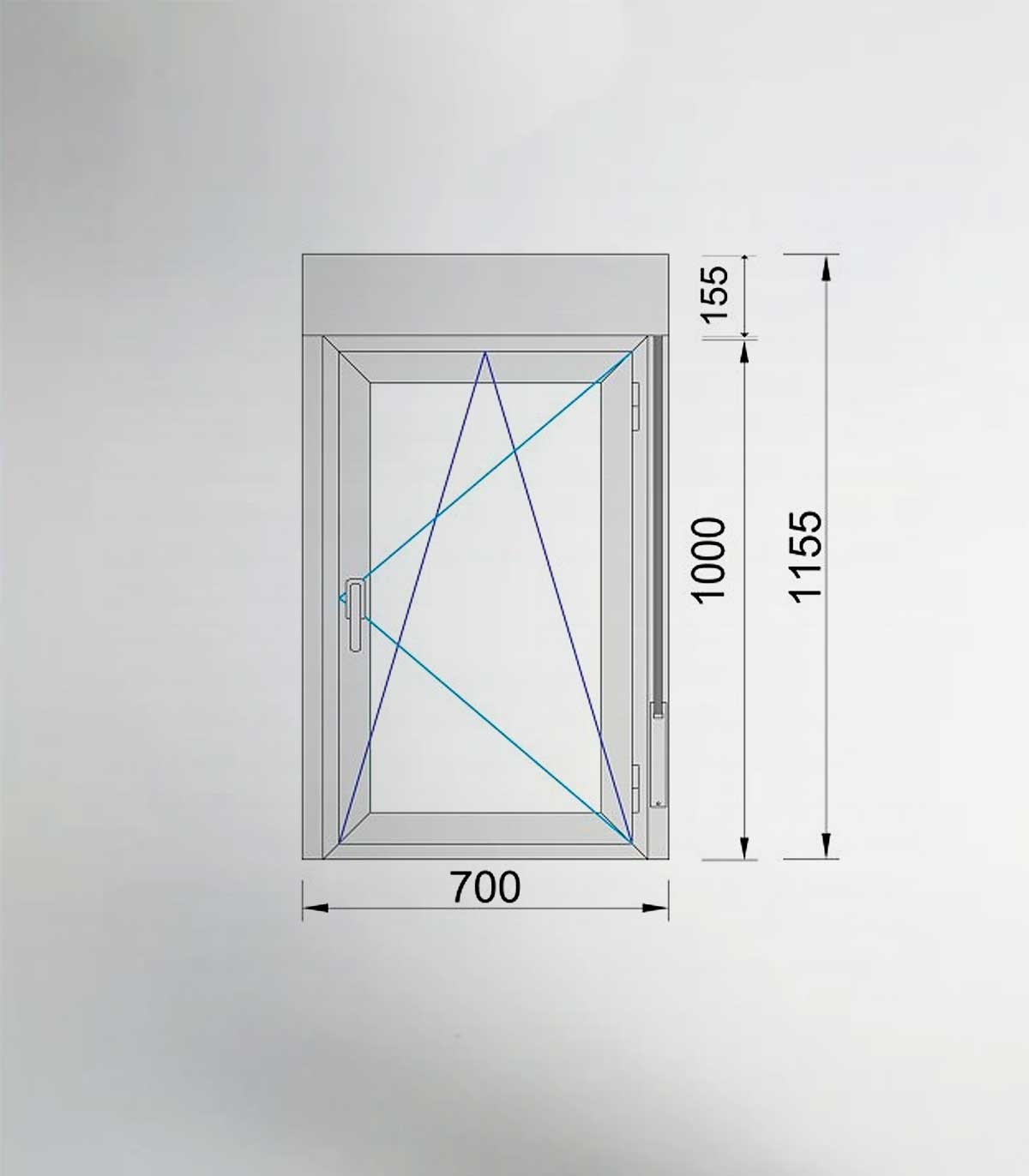 Janela PVC 70x115,5cm Oscilobatente DIREITA com Estore Vidro Duplo ALUPLAST