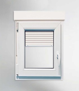 Janela PVC 80x115,5cm Oscilobatente ESQUERDA com Estore Vidro Duplo ALUPLAST