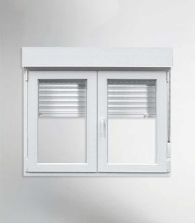 Janela PVC 120x115,5cm Oscilobatente com Estore Vidro Duplo ALUPLAST
