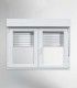 Janela PVC 140x115,5cm Oscilobatente com Estore Vidro Duplo ALUPLAST